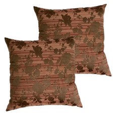 J&N 剪影緹花抱枕 2個, 紅色