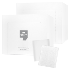 아임유니 데일리 듀얼 코튼 화장솜, 300개입, 2개