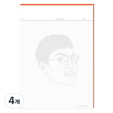 motemote 老師的筆記紙 方格 正承濟T, 4個, 白色, 40張