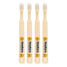 PiYOPiYO小鴨 幼童牙刷 18-36個月適用 杜邦尼龍刷毛 圓潤刷頭, 黃色, 1入, 4支