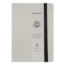 遵爵 100%純棉手帳本 24張 300g細紋 熱壓 13x19cm, 白色, 1本