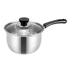 AHOYE 加厚不鏽鋼單手牛奶湯鍋, 16cm, 不鏽鋼色, 1個
