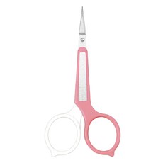 Lumina 露蜜 雙色柄直剪 鋒利不鏽鋼刀片 附安全保護蓋, 1支, 白色/粉色