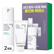 INNISFREE Forest毛孔多合一精華 100ml+15ml+刮鬍泡沫洗面乳 30g組, 2套