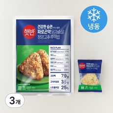 햇반 건강한습관 라이스플랜 파로곤약 닭가슴살 청양고추 주먹밥 (냉동), 400g, 3개