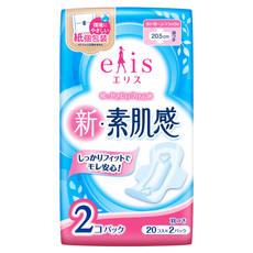 elleair 艾黎艾爾 elis 愛麗思 新素肌感超薄衛生棉 日用, 20.5cm, 40片, 1組