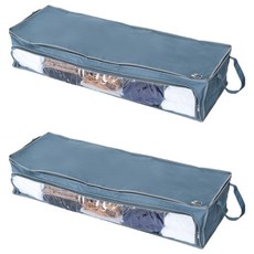 LIVENS 復古兩用床下衣物收納箱, 灰色, 2個