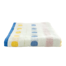 SHING LONG TEXTILE 台灣興隆毛巾 多彩圓點超吸水浴巾 127 x 74cm 藍色 柔軟親膚 台灣製造, 1條