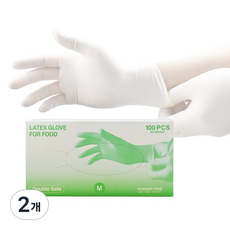 Double Safe 食品級乳膠手套, 中(M), 2個, 象牙白