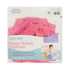 Splash About Happy Nappy Costume 粉紅花朵連身版尿布褲 可重複使用游泳尿布, L, 1件
