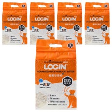 LOGIN 洛格 稻殼珍珠砂 6L*5包,2.5kg, 無香,天然環保, 強效除臭, 快速凝結