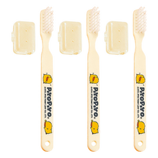 PiYOPiYO 黃色小鴨 攜帶幼童牙刷 1.5歲以上, 黃色, 1入, 3支