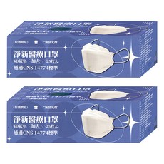 淨新科技 成人醫療口罩 4D加大款, 鐵灰藍, 25入, 2組