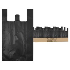 World Clean 黑色提把棉被袋, 50L, 100個