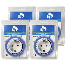 DONG HWA 方形插座定時器 電氣設備配件 1孔 DH-07, 40mm, 4個, 混色