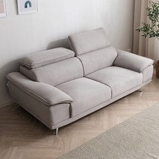 삼익가구 레이크 3인용 아쿠아텍스 헤드틸팅 소파 + 쿠션 세트 방문설치, 라이트그레이