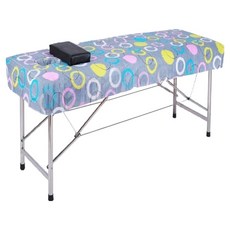 彬彬小舖 折疊不鏽鋼支架按摩床 附頭枕 + 床罩, 黑色