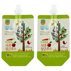 Nature Village 自然村 蘋果紅蘿蔔果汁 100ml 韓國生產 無糖無色素, 2包