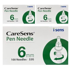 케어센스 멸균주사침 6mm 32G, 100개입, 3개