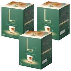 LOOKAS9 低咖啡因拿鐵咖啡隨身包, 14g, 30條, 3盒