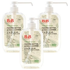비앤비 비건 젖병 앤 식기세정제 용기형, 3개, 600ml