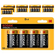 코닥 알카라인 엑스트라라이프 D형 건전지, 4개입, 6개