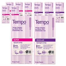 템포 체내형 생리대 슈퍼 10개입 3p + 레귤러 10개입 2p, 2세트