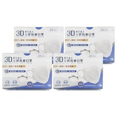 JUN 郡昱 3D成人立體醫療口罩 L, 30片, 4盒, 無暇白
