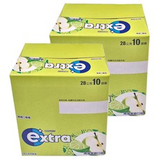 Extra 益齒達 潔淨無糖口香糖 青蘋萊姆口味 28公克x10包, 28g, 2盒