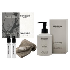 SHARECO 台灣公司貨 生活香氣入門組 灰燼 + 能量小香水 + 茗洗手露 + 淺棕純棉短浴巾, 1套