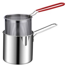 多用途304不鏽鋼煮麵油炸鍋, 加深鍋身設計省油不濺油, 快速瀝油, 1個