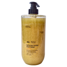 Evas X Bathpa 香氛海鹽去角質沐浴露 Cozy Hug 純淨皂香 1L-溫和去角質、保濕光滑, 1件