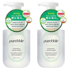 Purebble 優質泡沫洗手乳 清爽綠扁柏香, 300ml, 2個