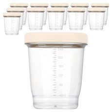티지엠 에코젠 다용도 밀폐 용기 아이보리, 12개, 240ml