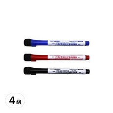 成功 磁性附擦細字白板筆3入裝, 安全無毒 混色, 紅色 + 藍色 + 黑色, 4組