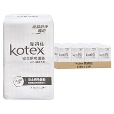 Kotex 靠得住 PH5.5 安全瞬吸護墊, 17.5cm, 24片, 12包
