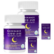 케어란스 포근한 밤 굿나잇 식물성 멜라토닌 5mg 함유, 2개, 30정