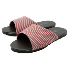 台灣犀利趴 品味系列 布面皮質室內拖鞋 聚氨乙烯 橡膠 鞋底, M, 粉色, 1雙