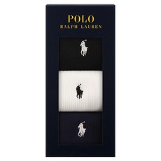 POLO RALPHLAUREN 女款素色羅紋襪3件組禮盒