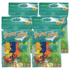 愉悅微笑 兒童牙線 20入, 4個, 海洋動物型