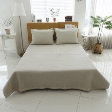 Decogram 純棉直線絎縫 Queen King 家庭床墊, 米色