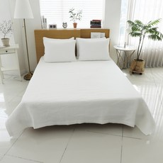 Decogram 純棉直線絎縫 Queen King 家庭床墊, 白色