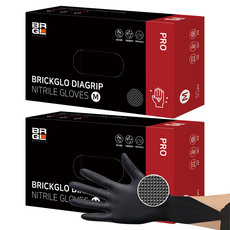 브릭글로 다이아그립 프로 니트릴 장갑 50p, 블랙, M, 2개