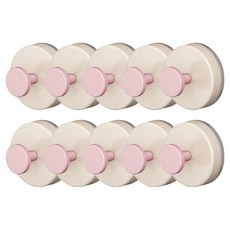 대한 몰 무타공 진공 흡착 다용도 벽걸이 컬러 후크, 핑크, 10개
