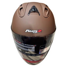 FIGHTER 普通型露臉式騎乘機車用防護頭盔 ABS材質 R3-A6型號 含一層護目鏡, 消光咖啡色