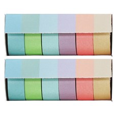 手帳裝飾 彩色紙膠帶 1.5cm x 2m 6色 大型, 混合色, 2個