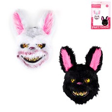 PARTYSHOW 絨毛殭屍面具 兔子款 2入, 1套, 白色 黑色
