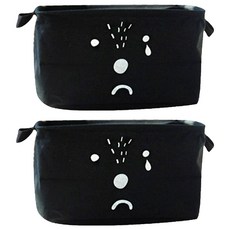 THE ZAKKA 動物臉方形置物籃, 黑色, 2個