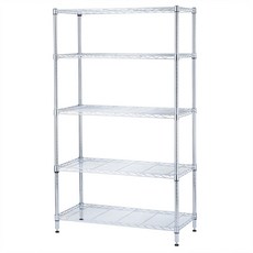 KI WISH 居家生活 銀色 輕型五層架 鐵/ABS/PP塑料 收納層架 整體耐重250 KG 層板高度自由調整, 1組, 90 x 35 x 180cm