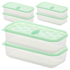 실리만 국내생산 안심냉동용기 직사각 270ml 고투명녹색 270ml, 3개